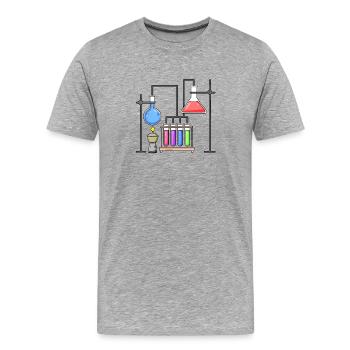 Chimiste scientifique de laboratoire de chimie - T-shirt bio Premium Homme - gris chiné - Devant - Damien (186cm)