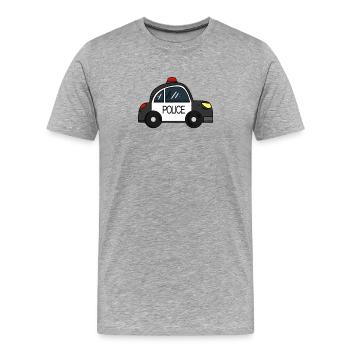 Véhicule de police - T-shirt bio Premium Homme - gris chiné - Devant - Damien (186cm)