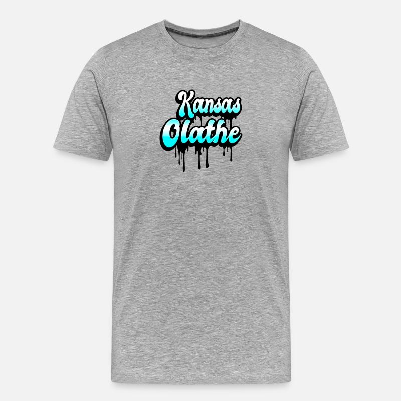 Olathe Kansas Design - Männer Premium Bio T-Shirt - Grau meliert