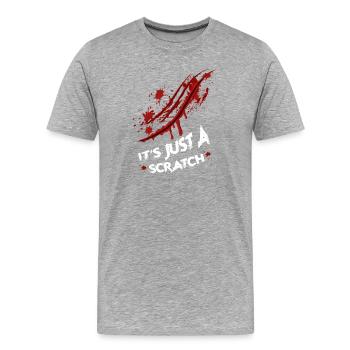 Marque à gratter d’Halloween - T-shirt bio Premium Homme - gris chiné - Devant - Damien (186cm)