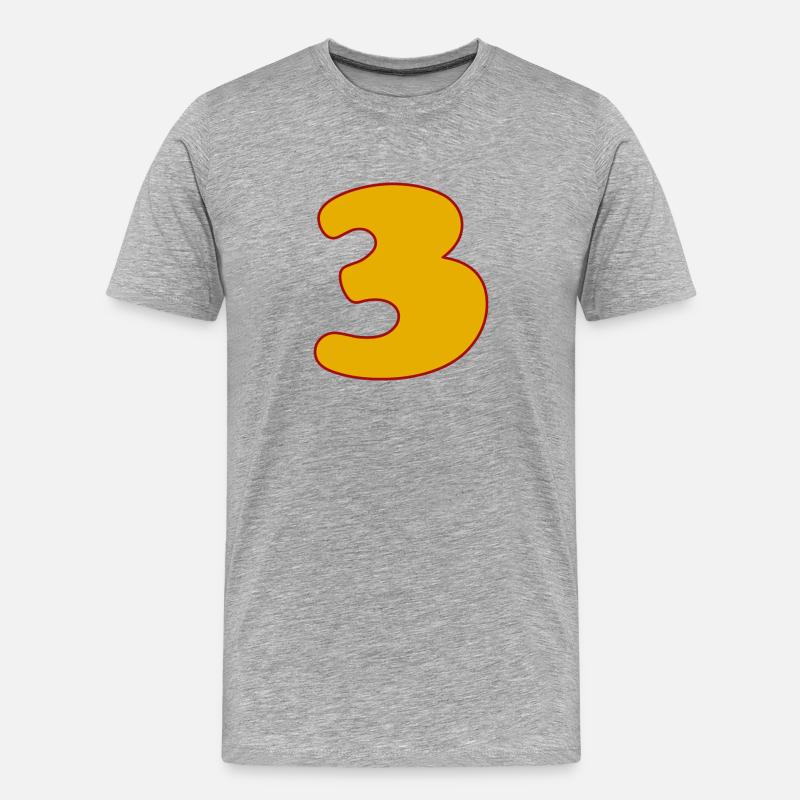 3 - Männer Premium Bio T-Shirt - Grau meliert