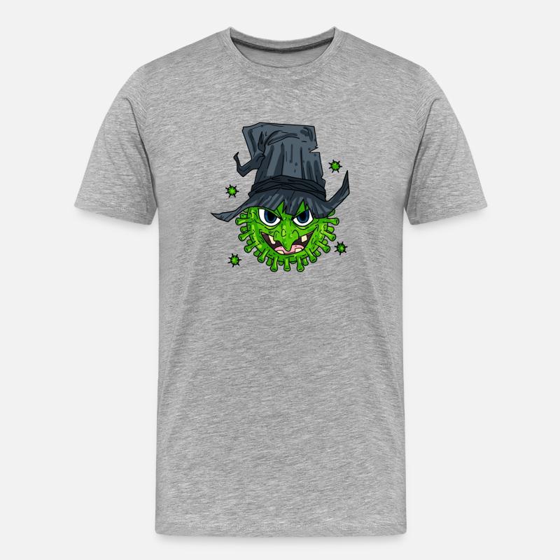 Hexe Virus - Männer Premium Bio T-Shirt - Grau meliert