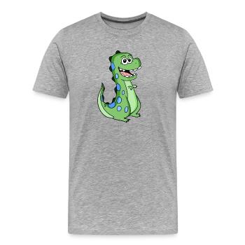 Dino Tooth Gap Toddler Milk Tooth - Men's Premium Organic T-Shirt - heather grey - Front - Damien (186cm)
