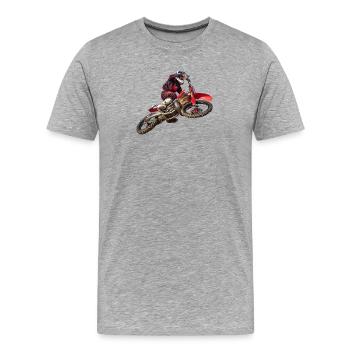 Motocross - T-shirt bio Premium Homme - gris chiné - Devant - Damien (186cm)