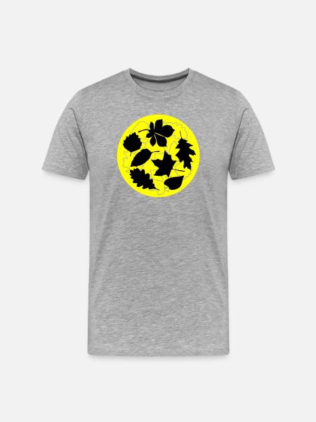 Autumn Circle Leaves - Men's Premium Organic T-Shirt - heather grey