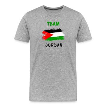 Jordanien Team Flaggen Design - Männer Premium Bio T-Shirt - Grau meliert - Vorne - Damien (186cm)