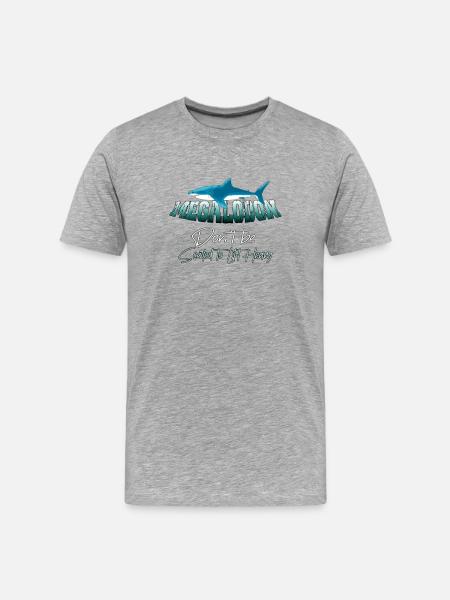 Megalodon Hunter - Megalodon Hai - Männer Premium Bio T-Shirt - Grau meliert