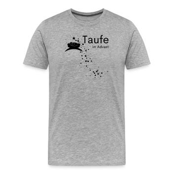 Taufe im Advent Segen der Geburt Christi Stern - Männer Premium Bio T-Shirt - Grau meliert - Vorne - Damien (186cm)
