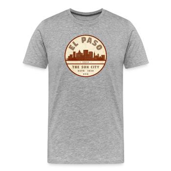 El Paso Skyline Vintage Seal - Men's Premium Organic T-Shirt - heather grey - Front - Damien (186cm)