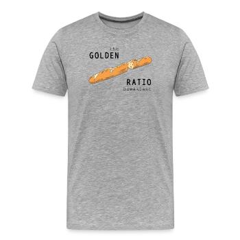Baguette Golden Cut Breakfast Cool Saying - Men's Premium Organic T-Shirt - heather grey - Front - Damien (186cm)