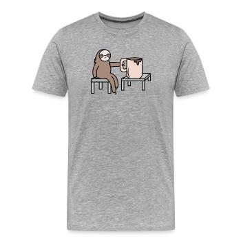Mammifères paresseux Jungle Animal - T-shirt bio Premium Homme - gris chiné - Devant - Damien (186cm)