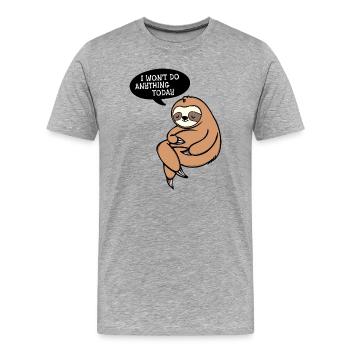 Déclaration sur le sommeil des mammifères paresseux paresseux - T-shirt bio Premium Homme - gris chiné - Devant - Damien (186cm)