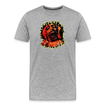 ZOMBIE - Men's Premium Organic T-Shirt - heather grey - Front - Damien (186cm)