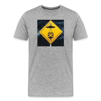 Sagenhaft und Sonderbar - der Podcast - Männer Premium Bio T-Shirt - Grau meliert - Vorne - Damien (186cm)