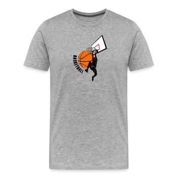 Basketball - Männer Premium Bio T-Shirt - Grau meliert - Vorne - Damien (186cm)