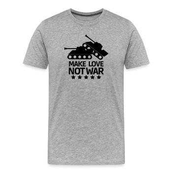 Krieg, Antikrieg, gegen Krieg - Männer Premium Bio T-Shirt - Grau meliert - Vorne - Damien (186cm)