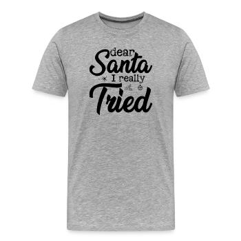 Winterlicher Schneeflocken-Kamm - Männer Premium Bio T-Shirt - Grau meliert - Vorne - Damien (186cm)