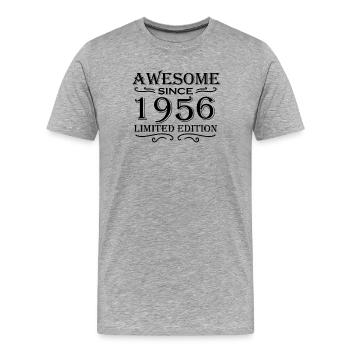 1956 - Jahrgang 1956 - Männer Premium Bio T-Shirt - Grau meliert - Vorne - Damien (186cm)