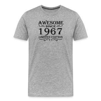 1967 - Jahrgang 1967 - Männer Premium Bio T-Shirt - Grau meliert - Vorne - Damien (186cm)