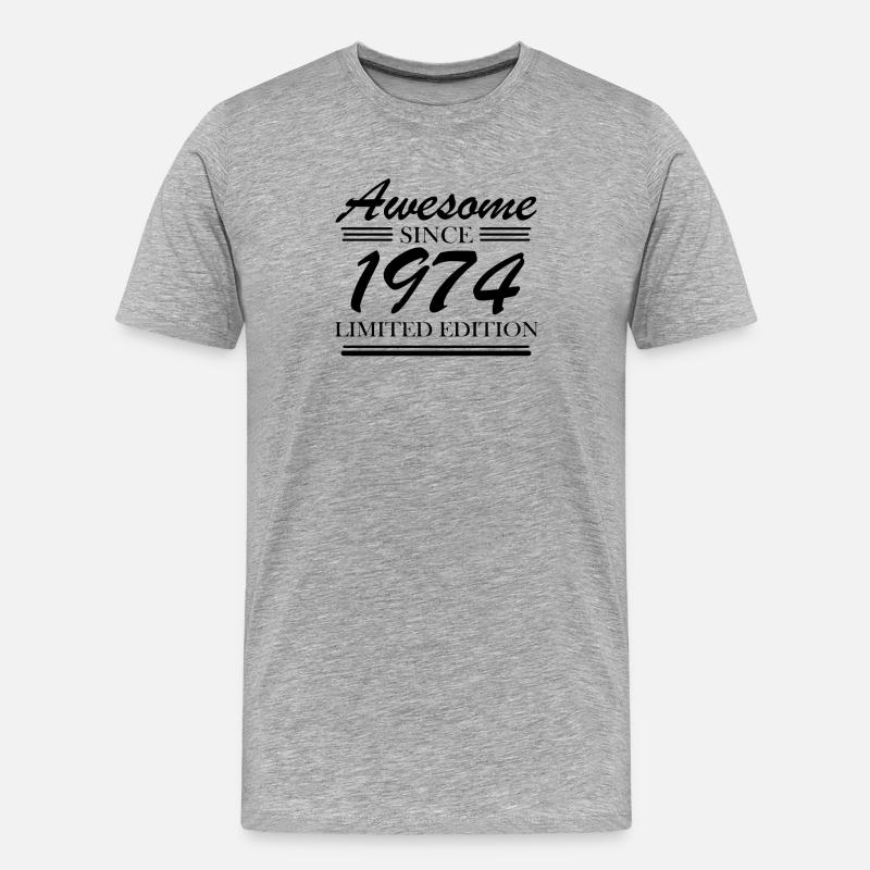 1974 - Männer Premium Bio T-Shirt - Grau meliert