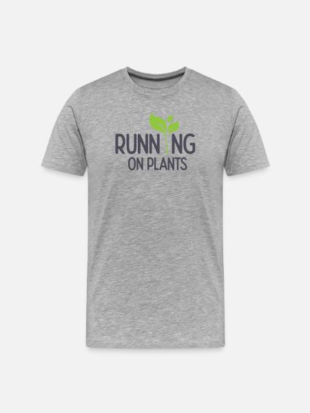 Running On Plants - Men's Premium Organic T-Shirt - heather grey
