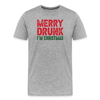 Merry Christmas - Men's Premium Organic T-Shirt - heather grey - Front - Damien (186cm)