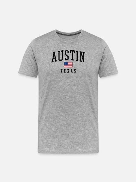 Austin Texas USA Flag Motif - Men's Premium Organic T-Shirt - heather grey