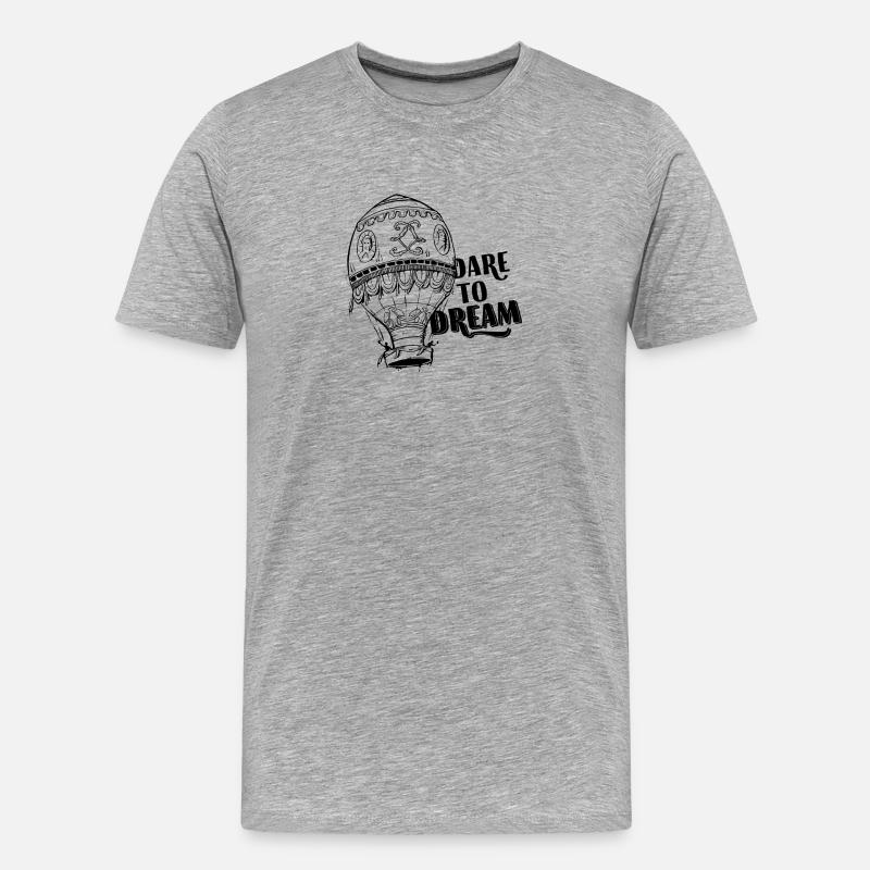 Dare To Dream - Männer Premium Bio T-Shirt - Grau meliert