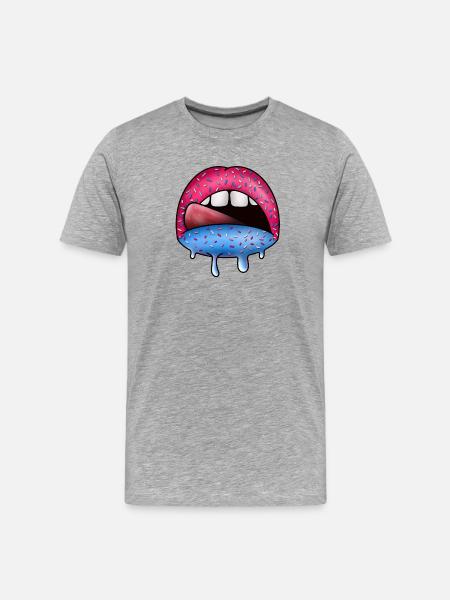 Zuckerlippen Neon Tropfkunst - Men's Premium Organic T-Shirt - heather grey