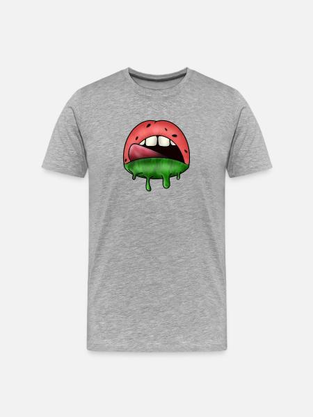 Lèvres de pastèque - T-shirt bio Premium Homme - gris chiné
