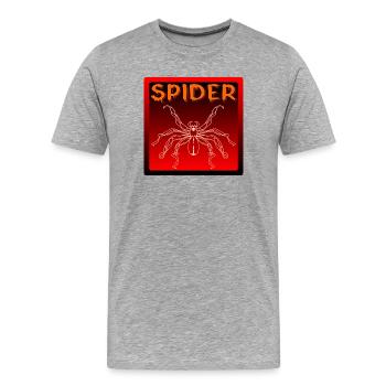 LINE ART SPINNE - HALLOWEEN KOSTÜM - Männer Premium Bio T-Shirt - Grau meliert - Vorne - Damien (186cm)