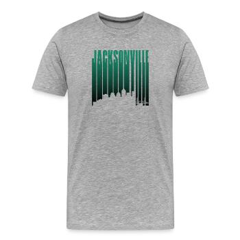 Jacksonville Skyline Vertikale Typo - Männer Premium Bio T-Shirt - Grau meliert - Vorne - Damien (186cm)