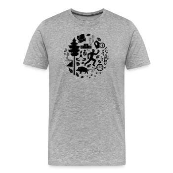 Orientierungslauf [4] [orienteering] [V] - Männer Premium Bio T-Shirt - Grau meliert - Vorne - Damien (186cm)