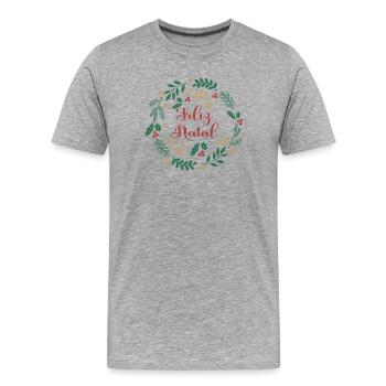 Feliz Natal Frohe Weihnachten Frohe Weihnachten - Männer Premium Bio T-Shirt - Grau meliert - Vorne - Damien (186cm)