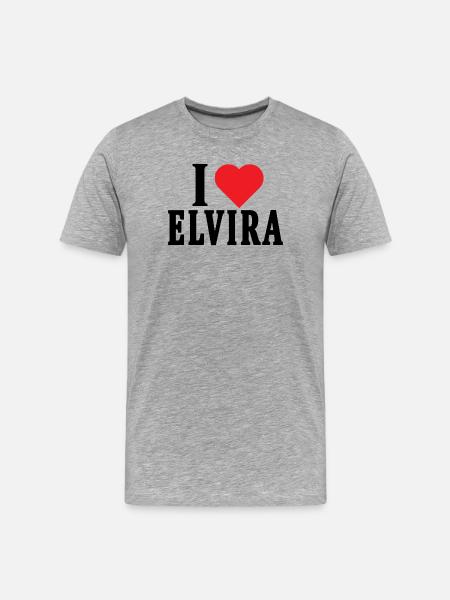t-shirt I love Elvira t-shirt gift idea - Men's Premium Organic T-Shirt - heather grey