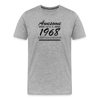 1968 - Born 1968 - Men's Premium Organic T-Shirt - heather grey - Front - Damien (186cm)