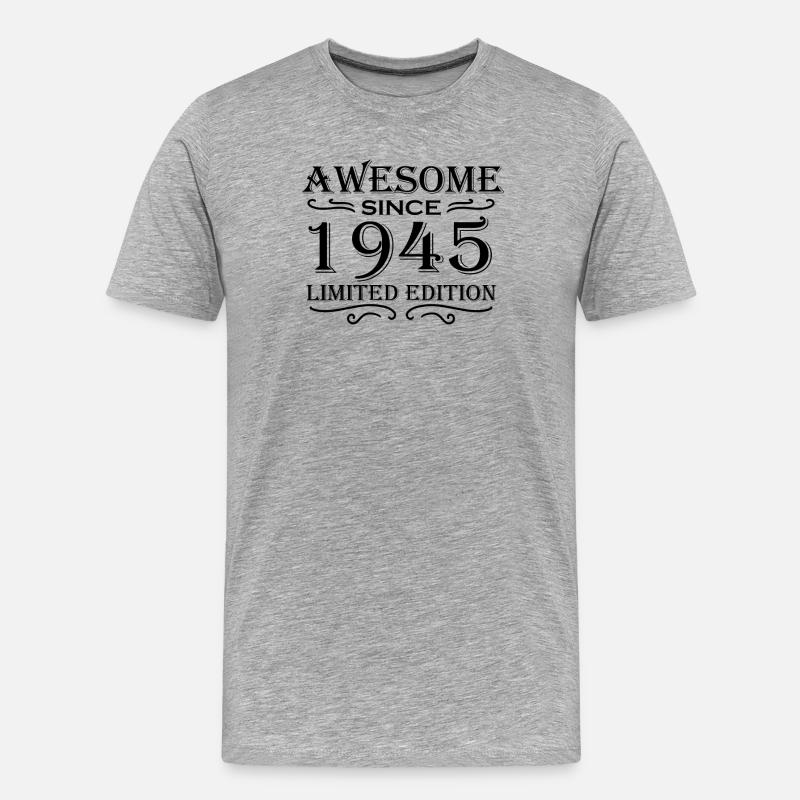 1945 - Männer Premium Bio T-Shirt - Grau meliert