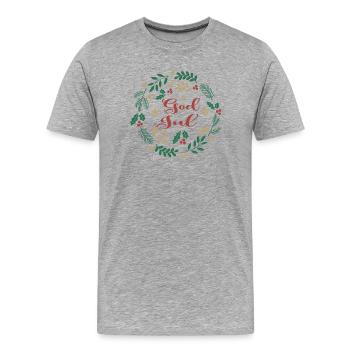 Frohe Weihnachten T-Shirt Gott Jul Frohe Weihnachten - Männer Premium Bio T-Shirt - Grau meliert - Vorne - Damien (186cm)