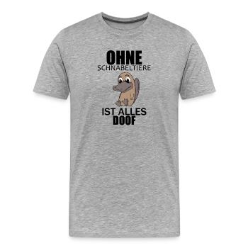 Schnabeltier - Männer Premium Bio T-Shirt - Grau meliert - Vorne - Damien (186cm)