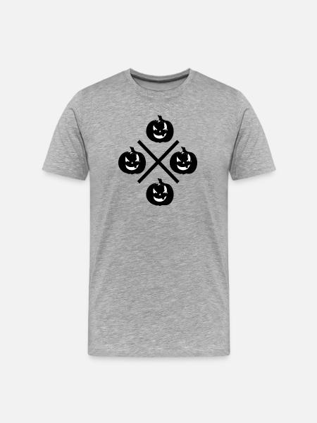 Halloween Pumpkin Citrouille - Men's Premium Organic T-Shirt - heather grey