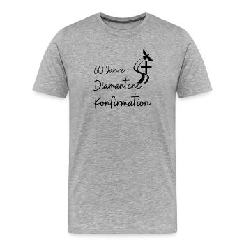 Diamantene Konfirmation 60 Jahre Jubelkonfirmation - Männer Premium Bio T-Shirt - Grau meliert - Vorne - Damien (186cm)