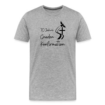 Gnaden Konfirmation 70 Jahre Jubelkonfirmation - Männer Premium Bio T-Shirt - Grau meliert - Vorne - Damien (186cm)