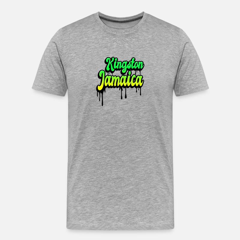 Kingston Jamaika Design - Männer Premium Bio T-Shirt - Grau meliert