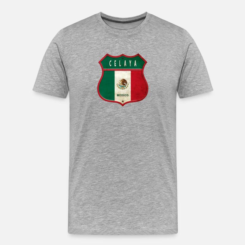 Celaya Mexiko Wappen Design - Männer Premium Bio T-Shirt - Grau meliert