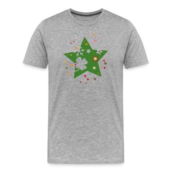 Weihnachtsstern - Männer Premium Bio T-Shirt - Grau meliert - Vorne - Damien (186cm)