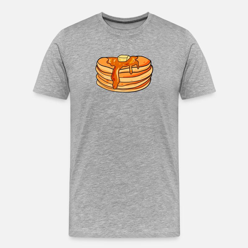 Pancake Pancakes - Männer Premium Bio T-Shirt - Grau meliert
