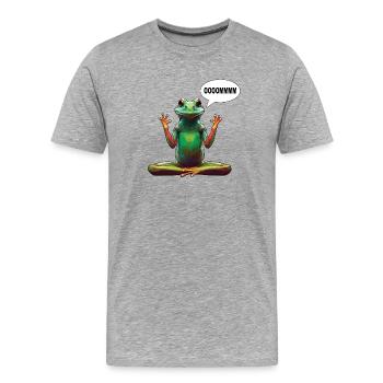 Yoga frog - Men's Premium Organic T-Shirt - heather grey - Front - Damien (186cm)
