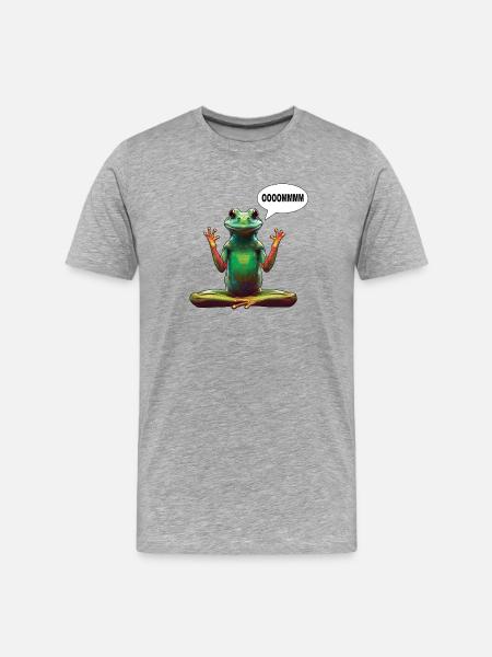 Yoga frog - Men's Premium Organic T-Shirt - heather grey