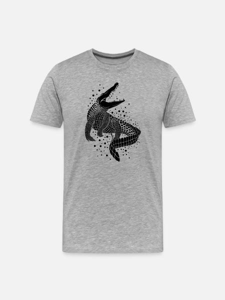 Silhouette de Crocodile - Men's Premium Organic T-Shirt - heather grey