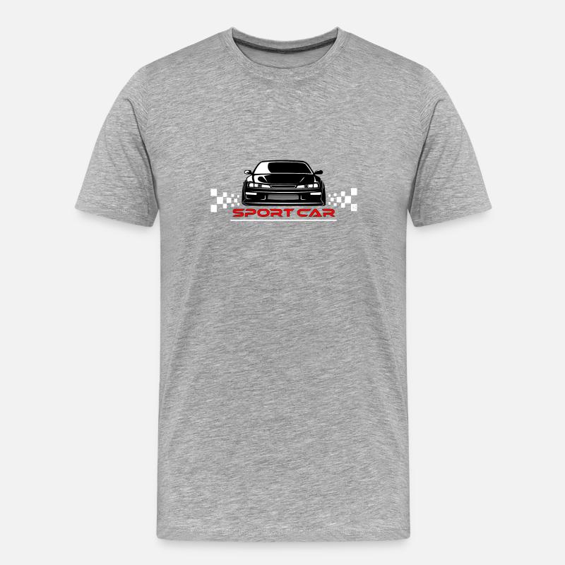 Sportwagen - Männer Premium Bio T-Shirt - Grau meliert